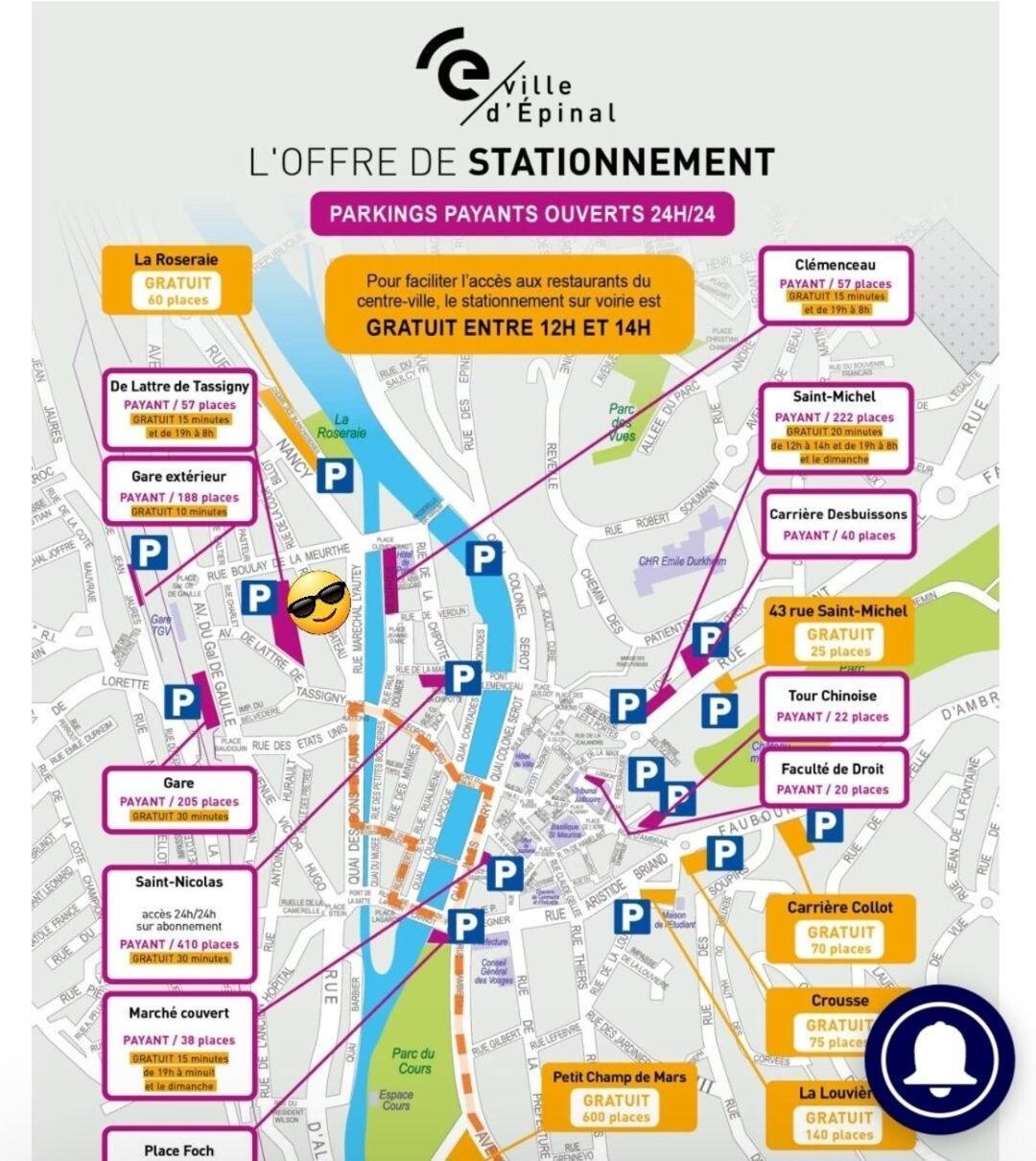 Spacieux T3 Lumineux Avec Balneo A 5Min De La Gare Épinal Kültér fotó